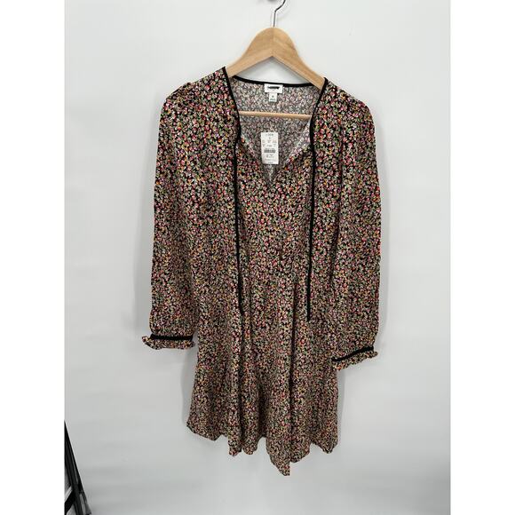 J. CREW NWT BT845 Floral Print Long-sleeve Tie-Neck Dress  // 6 - Picture 2 of 12